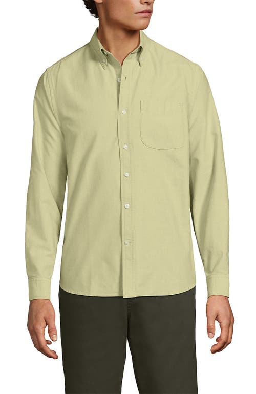 Lands' End Traditional Fit Comfort-first Sail Rigger Oxford Shirt In Green