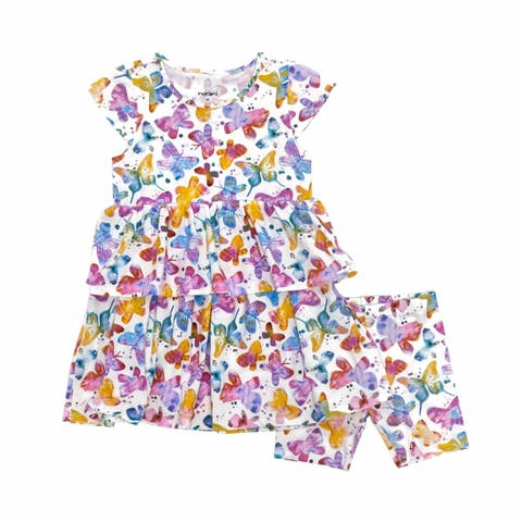 Kids Organic Layered Dress with Matching Biker Shorts