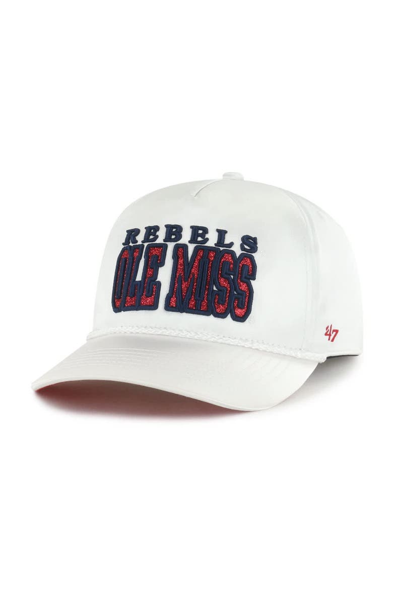 Women's '47 White Ole Miss Rebels Outspoken Hitch Adjustable Hat, Alternate, color, White