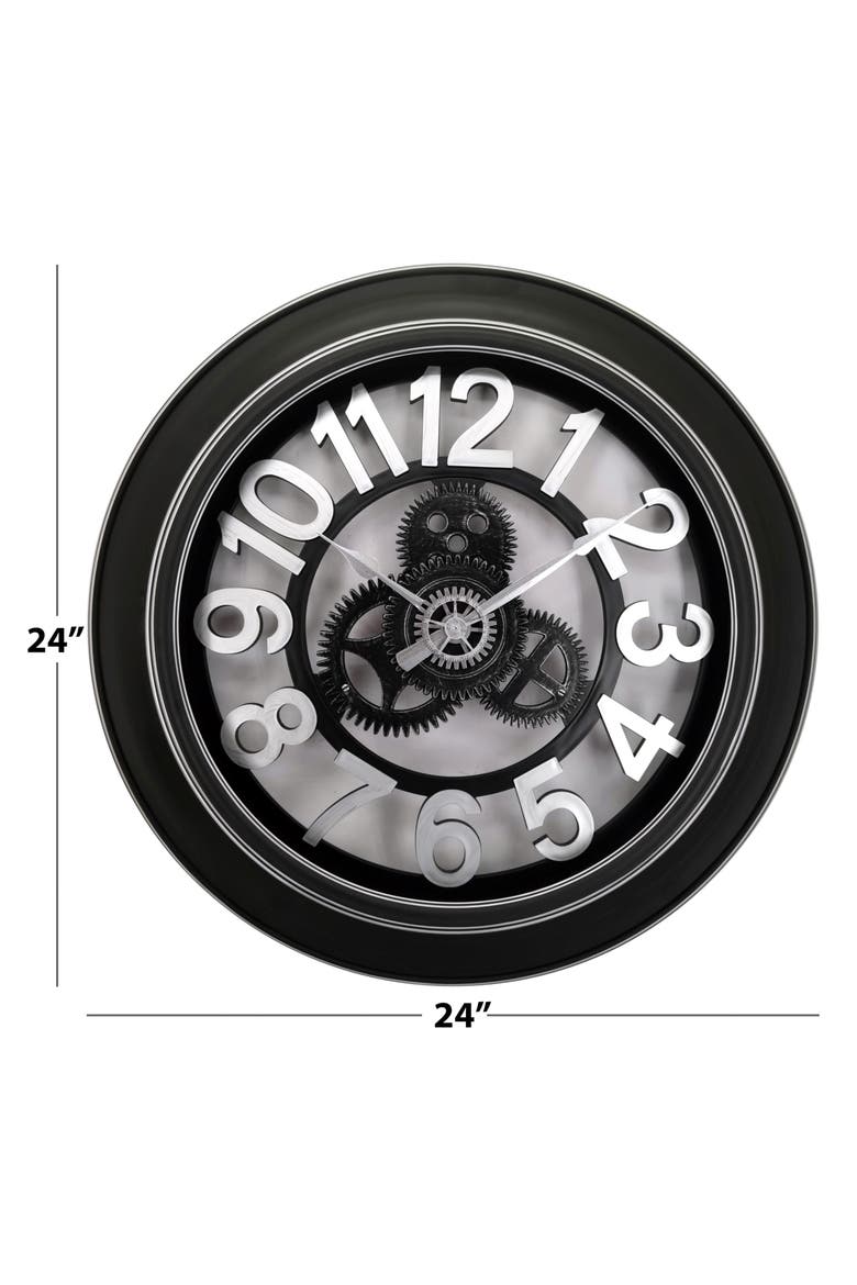24-Inch Analog Wall Clock, Alternate, color, BLACK MULTI