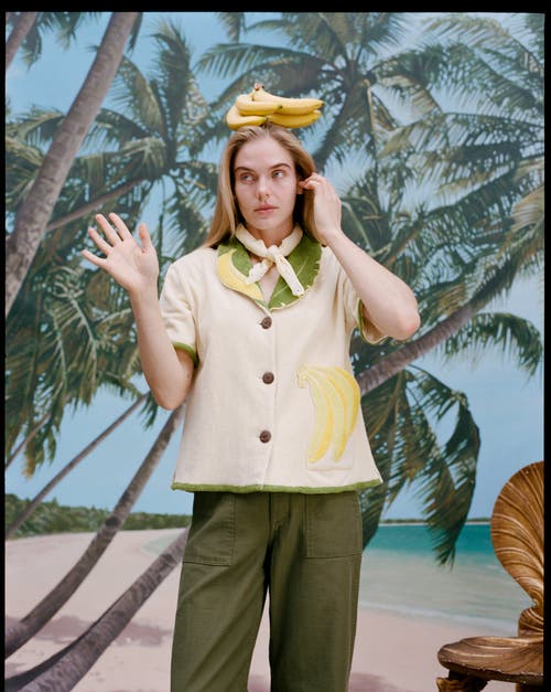 Tombolo 'banana Split' Cabana ~ Crop Cut In Ivory