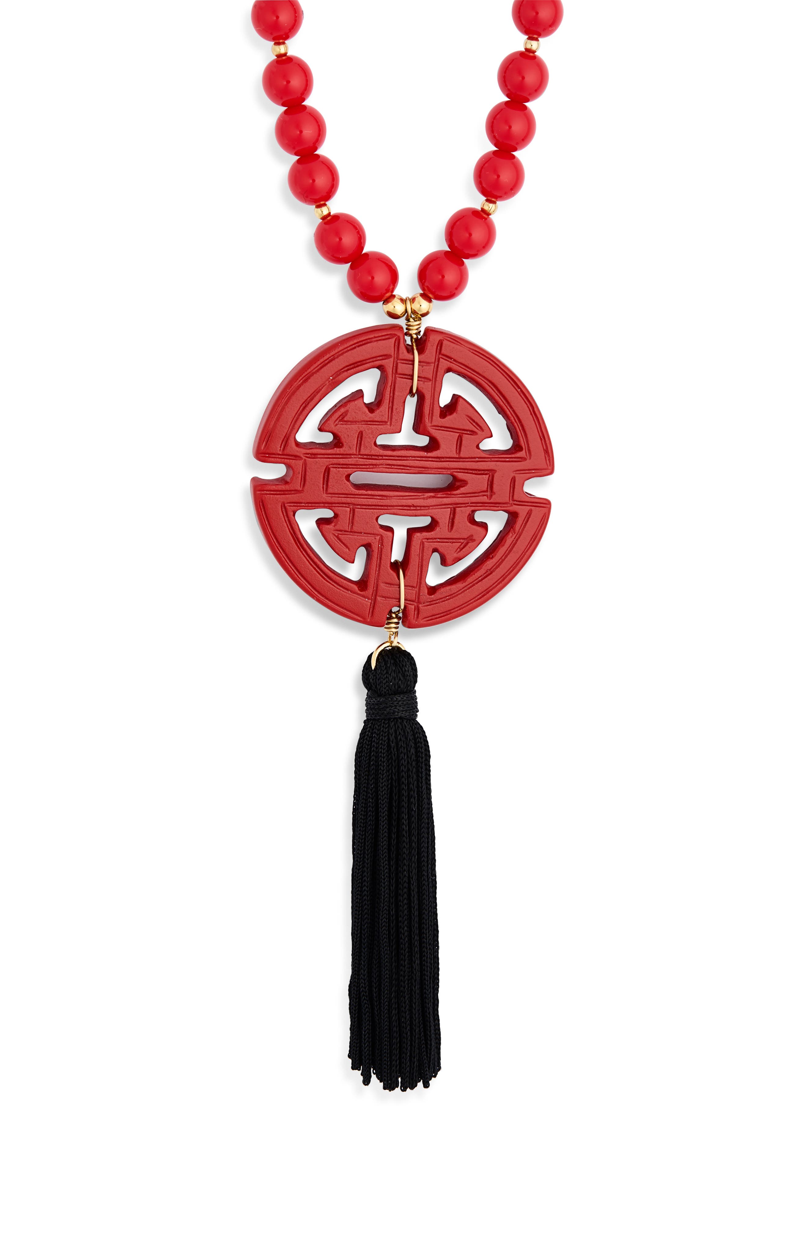 Kenneth Jay Lane Tassel Bead Pendant Necklace