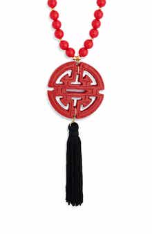 Kenneth Jay Lane Tassel Bead Pendant Necklace