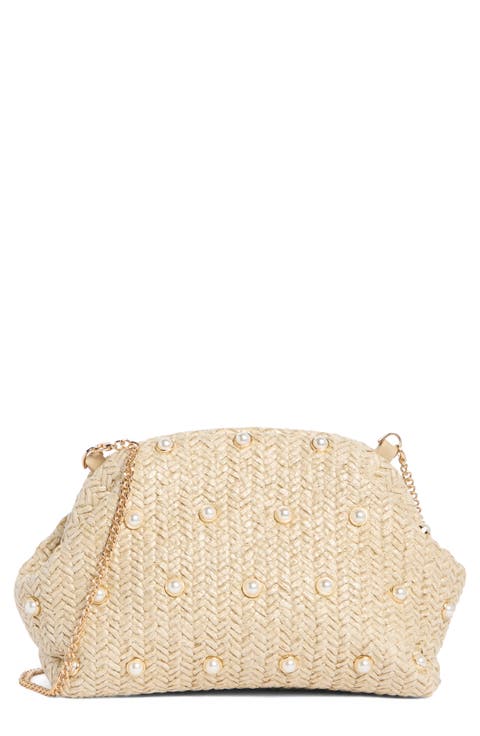 Kaia Studded Woven Clutch