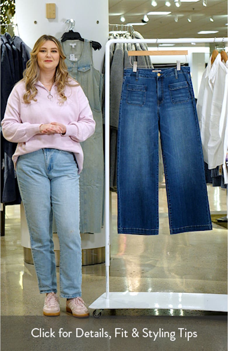 Meg Patch Pocket High Waist Wide Leg Jeans, sales video thumbnail