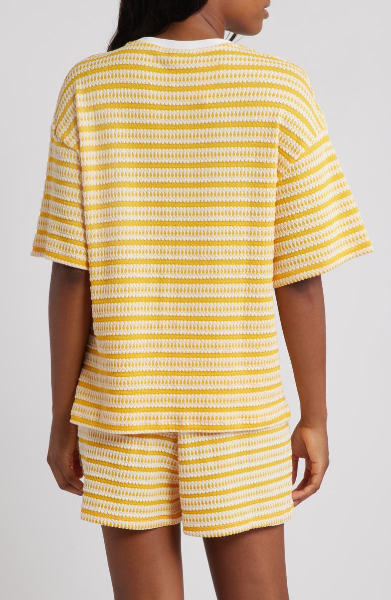 Topshop Stripe Oversize Cotton Blend T-Shirt, Alternate, color, Orange