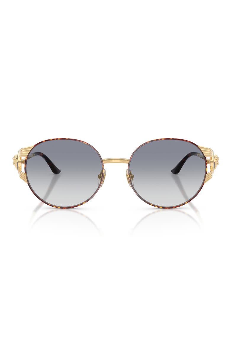 54mm Round Sunglasses, Main, color, GOLD VERSACE/ HAVANA/ BLUE