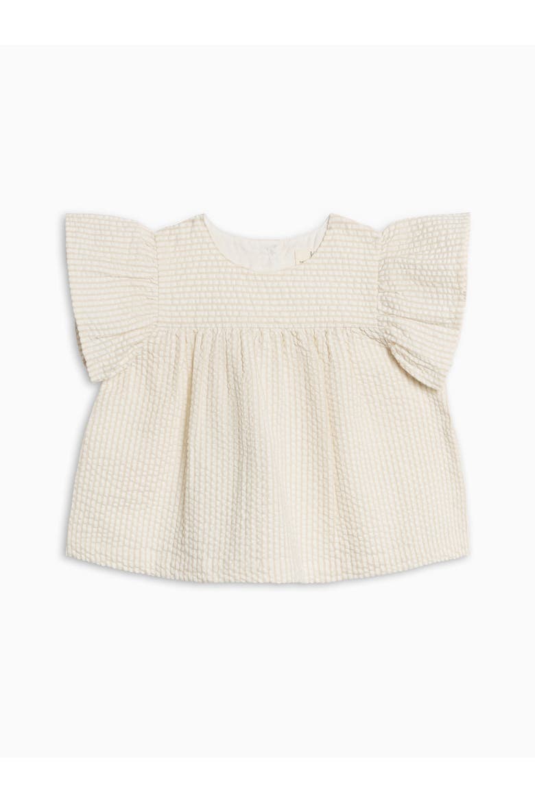 Organic Viv Seesucker Ruffle Top, Alternate, color, Dune Stripe