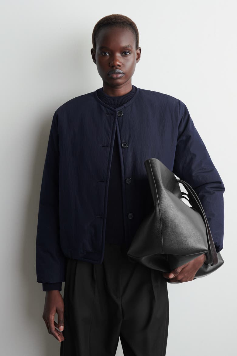 Padded Cotton Liner Jacket, Alternate, color, NAVY