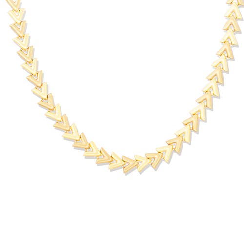Campbell + Charlotte Spark Chevron Link Necklace In Gold