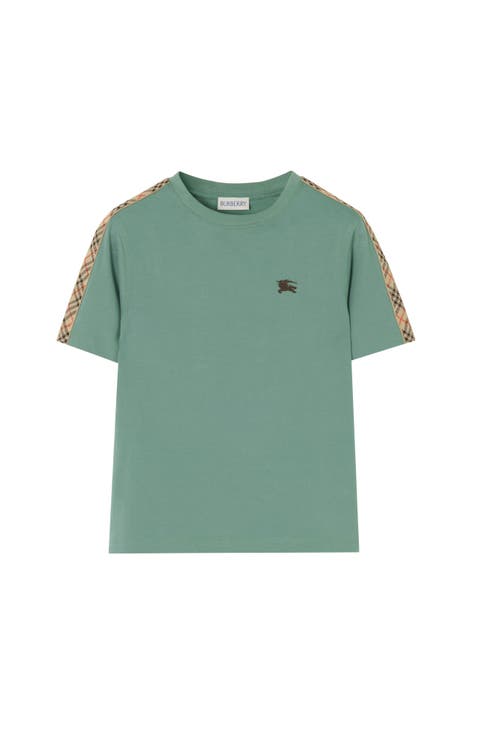 Check Trim Cotton T-shirt