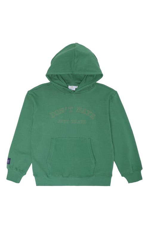 THE NEW Kids' Lingo Embroidered Cotton Hoodie in Foliage Green 