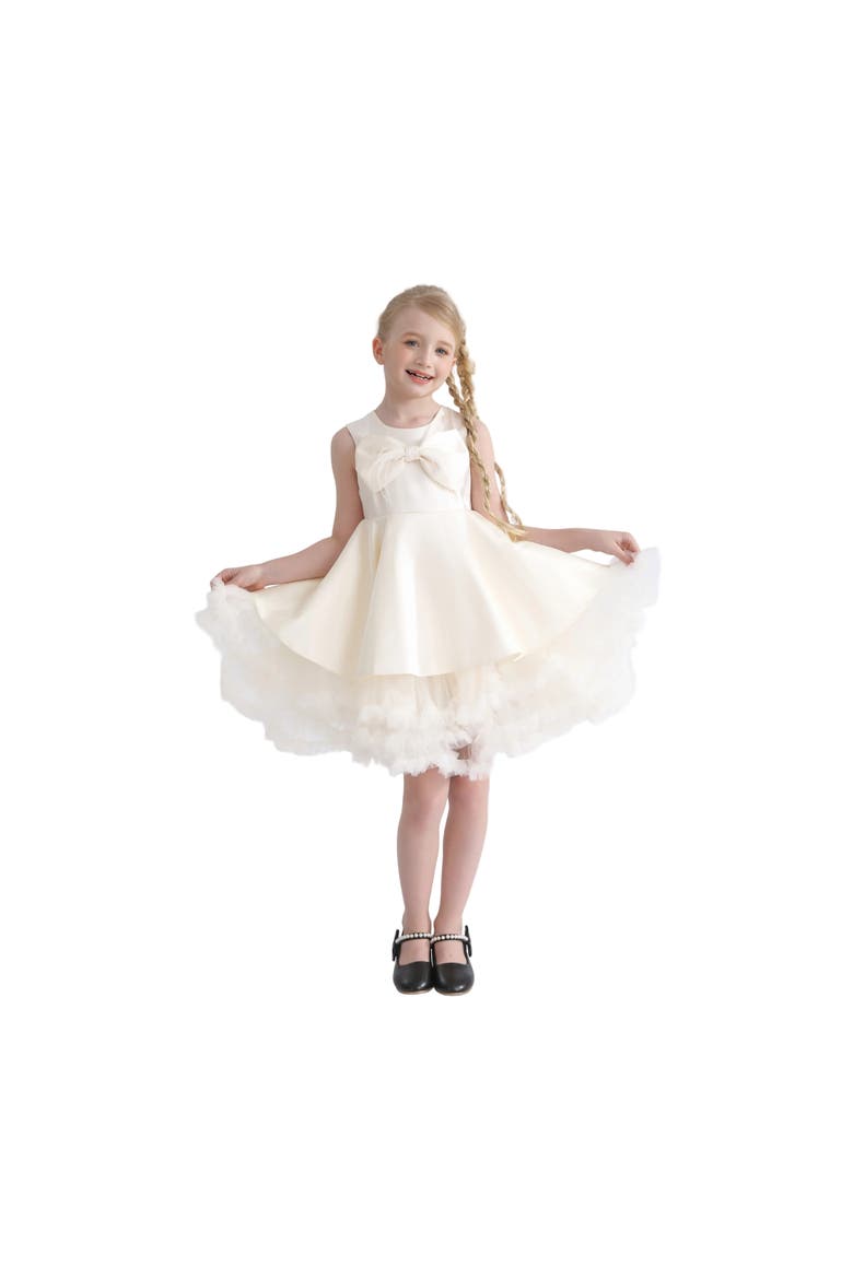 Anastasia Bow Tulle Dress, Main, color, Ivory