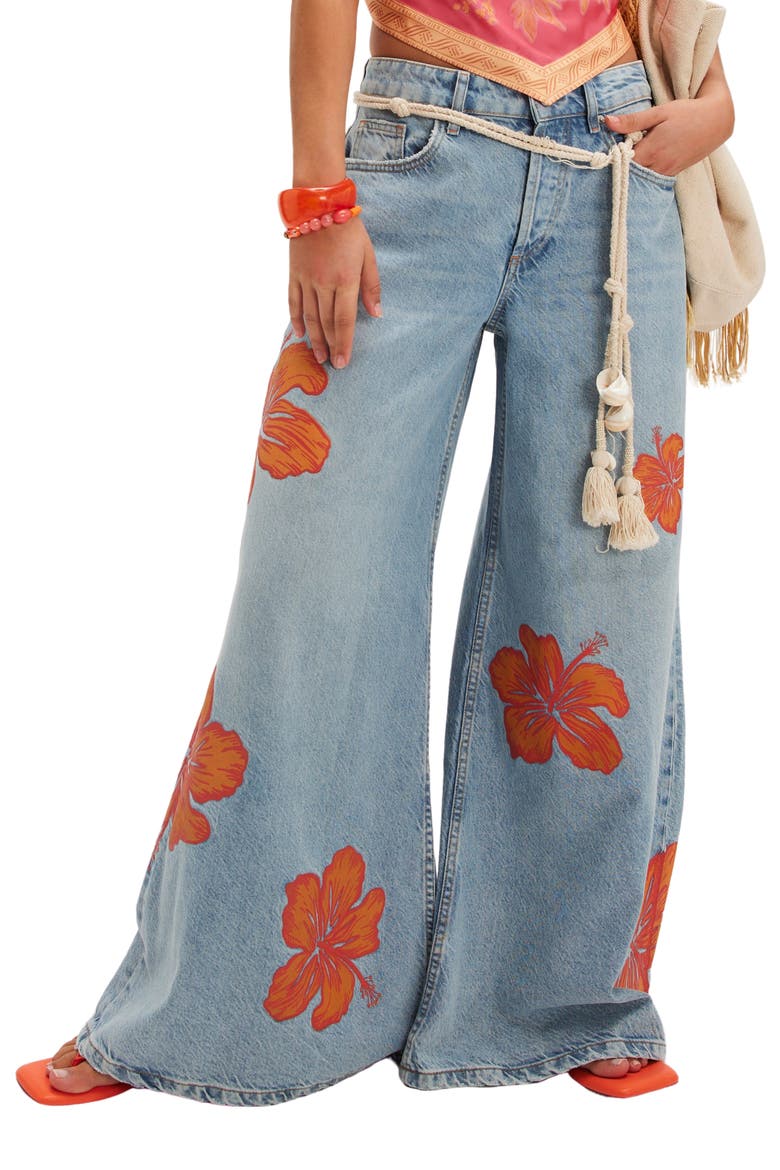 Palisades Flower Power Wide Leg Jeans (Women) | Nordstromrack