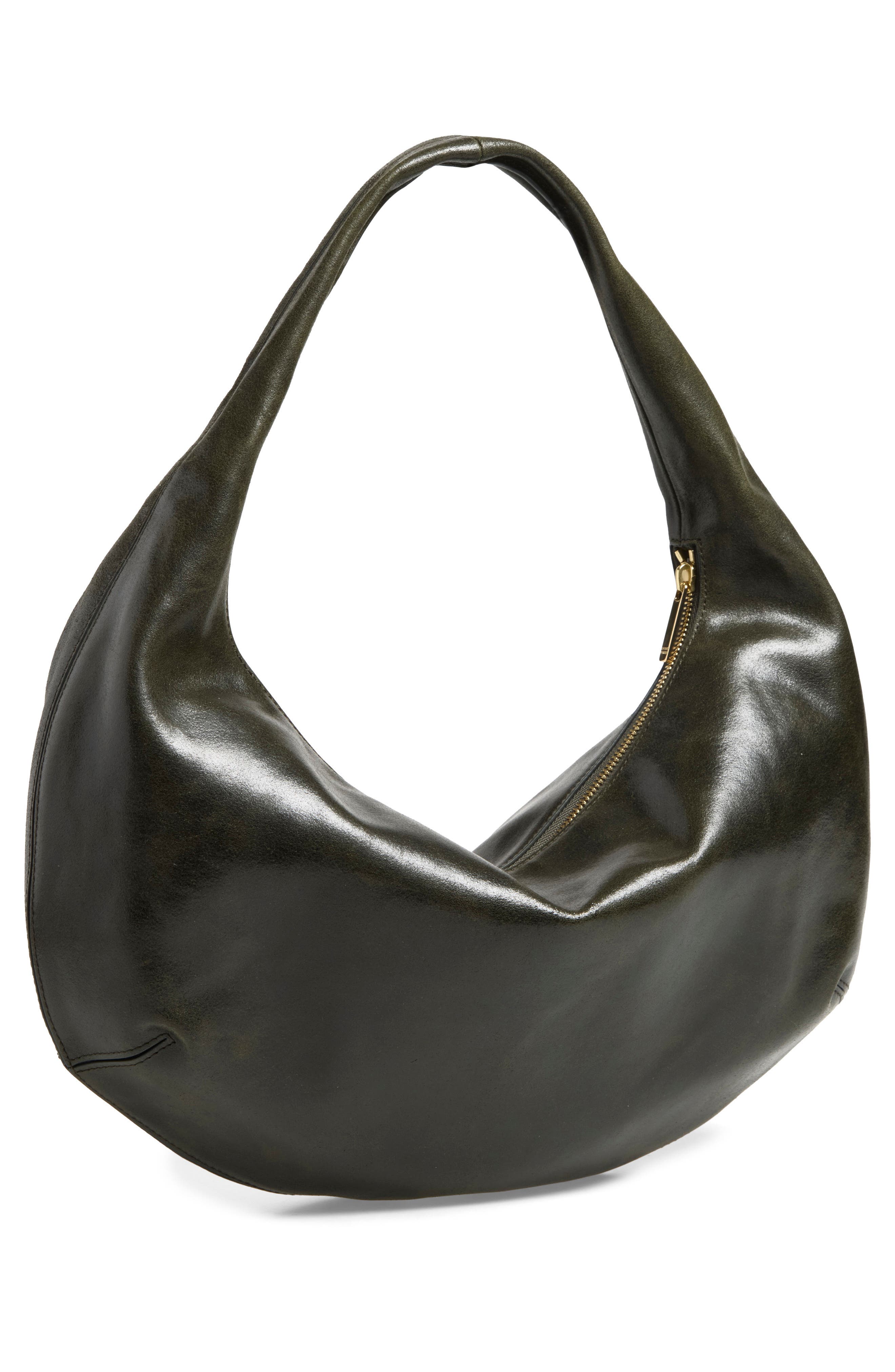 Gnocchi Leather Shoulder Bag, Main, color, SEAWEED