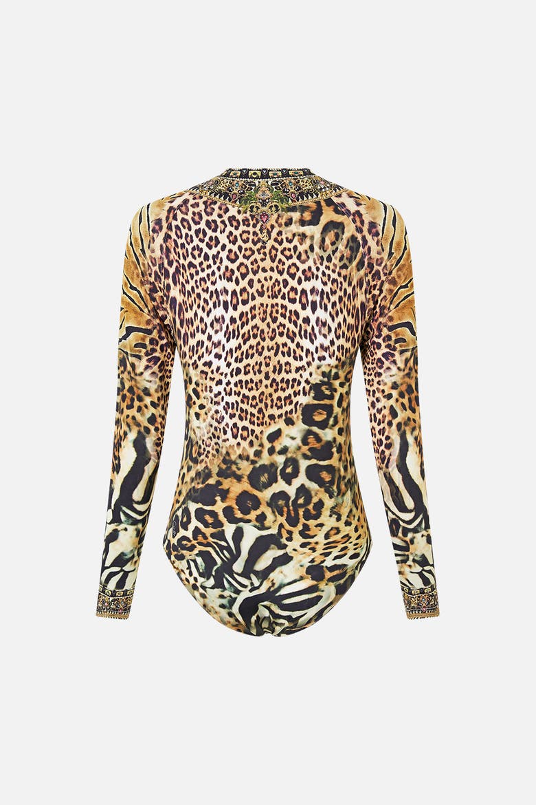 Long Sleeve Zip Front Paddle Suit, Alternate, color, Leotigra Land