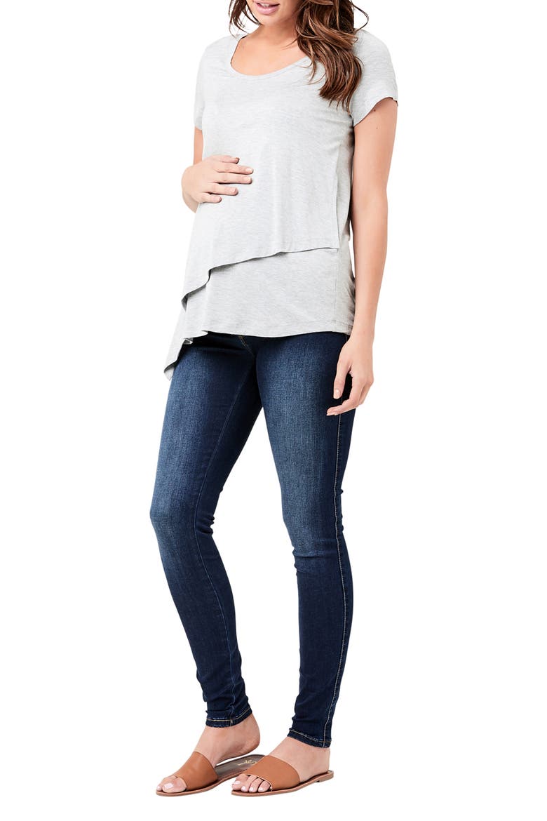 Lara Nursing Tee, Alternate, color, Silver Marle
