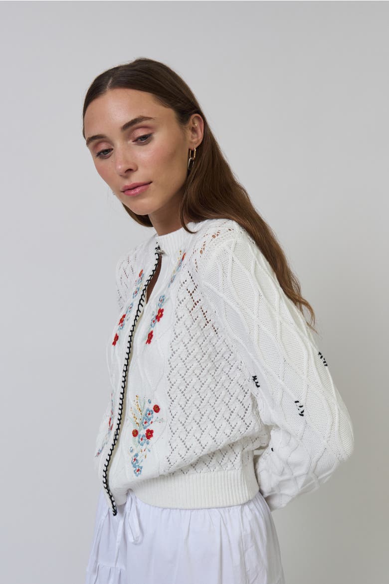 Jaden Embroidered Cardi, Alternate, color, MULTI