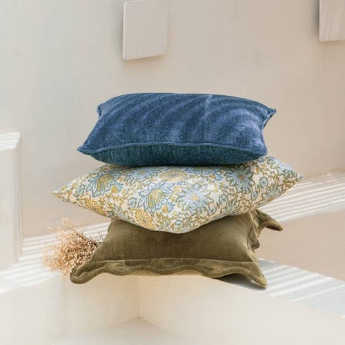 Mela Artisans Bloom Blockprint Pillow In Blue