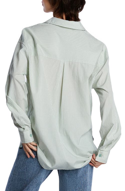 WASH LAB DENIM WASH LAB DENIM OVERSIZE STRIPE SHIRT 