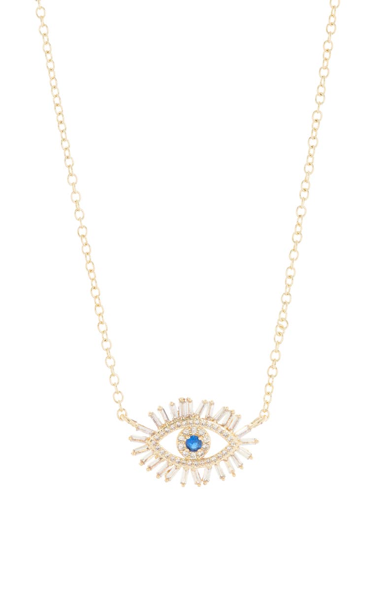 Juvell CZ Evil Eye Pendant Necklace, Main, color, 