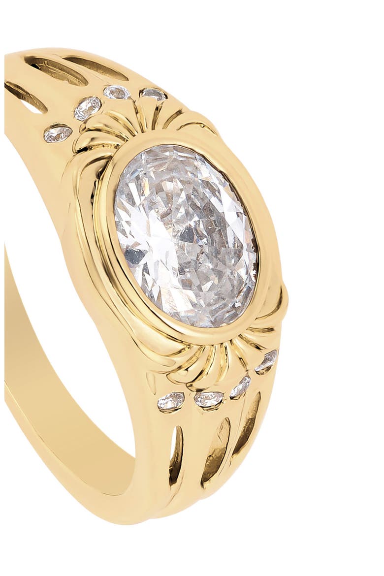 Modern Muse Oval Bezel CZ Ring, Alternate, color, GOLD
