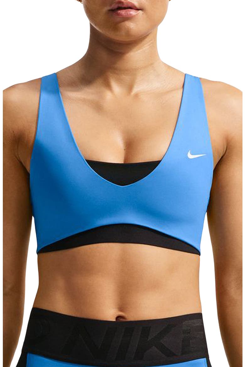 Sculpt Dri-FIT Strappy Sports Bra, Main, color, LT PHOTO BLUE/ BLACK/ WHITE