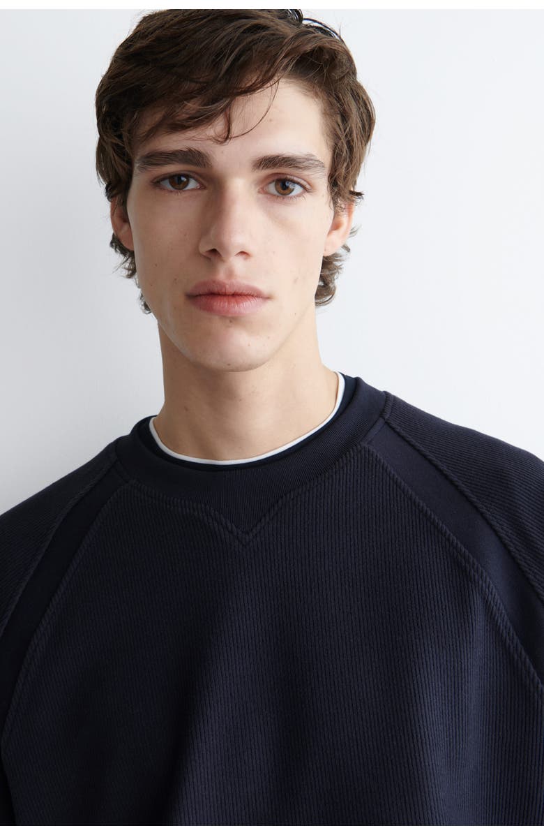COS Corduroy-Jersey Sweatshirt, Alternate, color, Navy