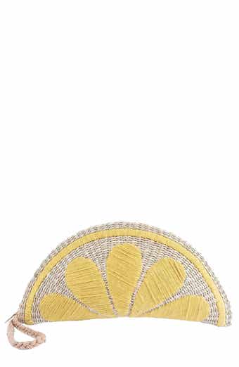 Jelavu Capri Fruit Handwoven Rattan Half Moon Wristlet
