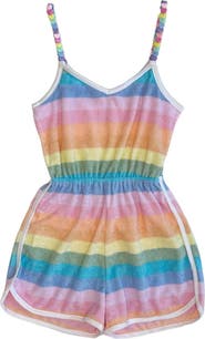 Lola + The Boys Pastel Ombré Beaded Hearts Romper