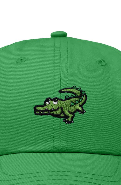 Dalix Alligator Embroidered Wildlife Cap In Kelly Green