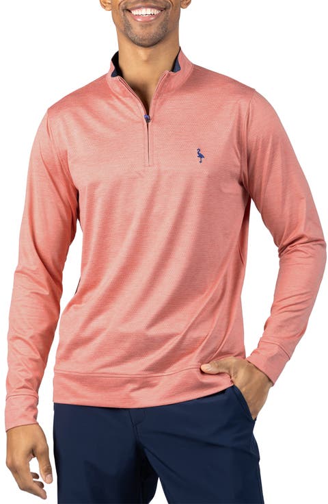 Mélange Mesh Performance Quarter Zip Pullover