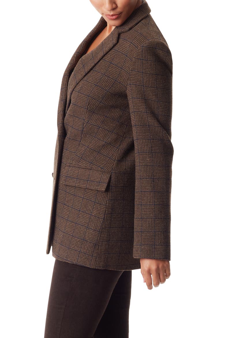 Braelynn Relaxed Double Breasted Blazer, Alternate, color, CHOCOLATE CHIP- MINETTA PLAID