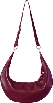 HYER GOODS Leather Convertible Hobo Crescent Ring Bag