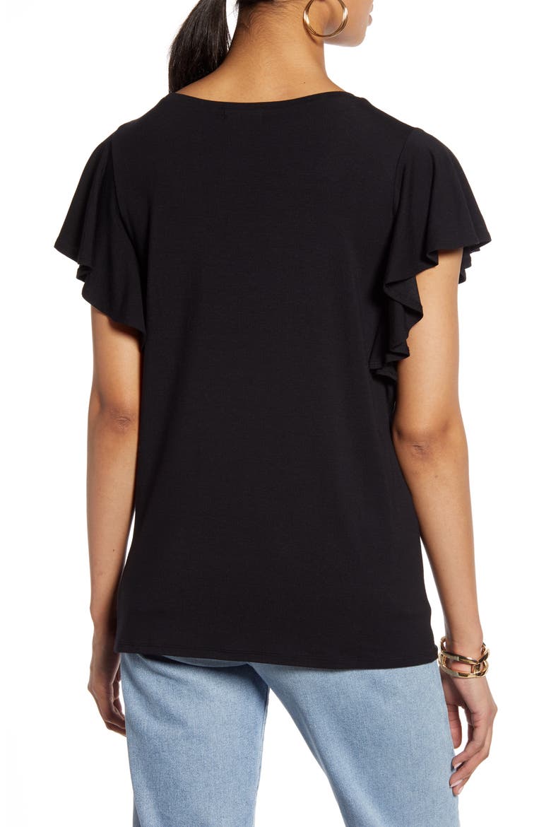 Flutter Sleeve Tee, Alternate, color, BLACK