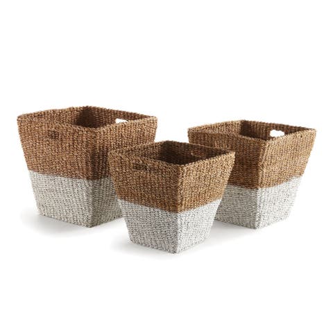 Seagrass Rectangular Storage Baskets Set of 3