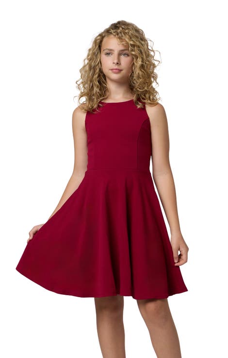 Textured Racerback Dress in Longer Length (Big Kid)