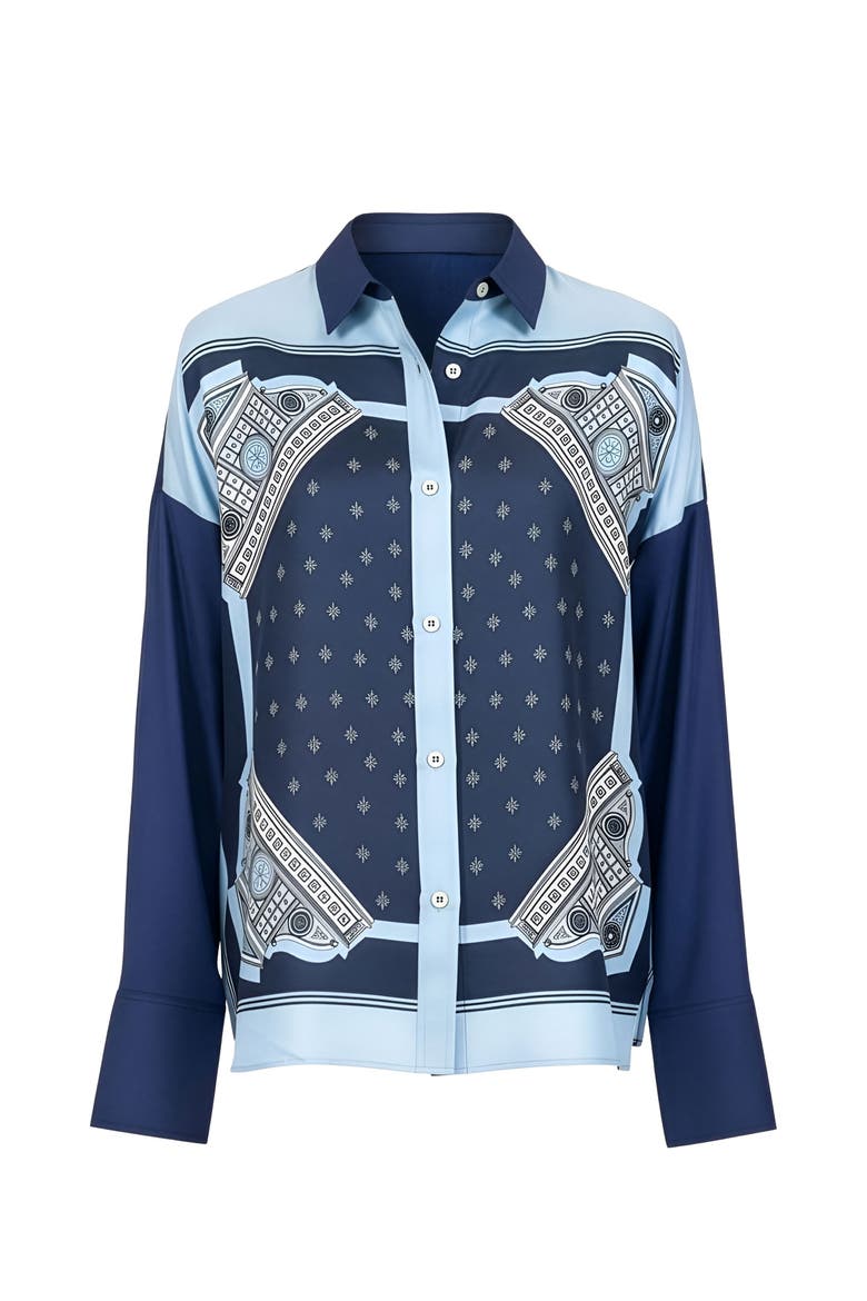 Sirene  Scarf front shirt, Main, color, Ocean/Navy