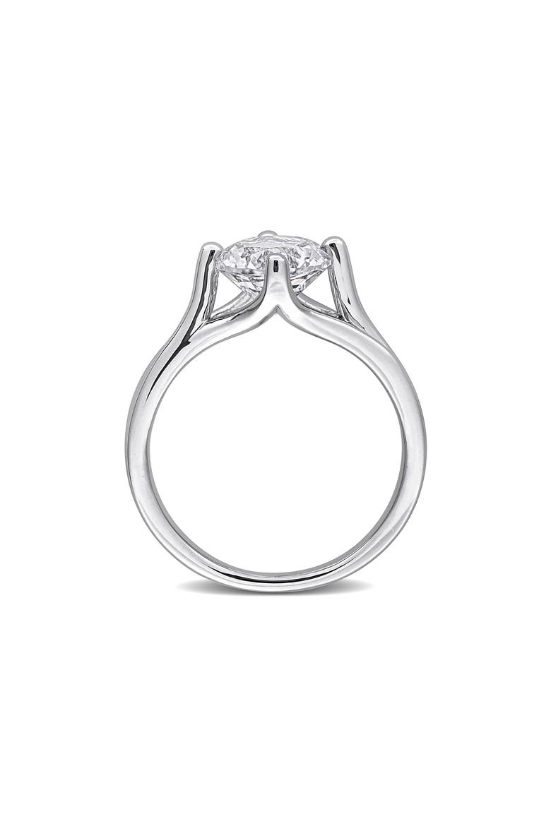 Created White Sapphire Solitaire Ring, Alternate, color, SILVER