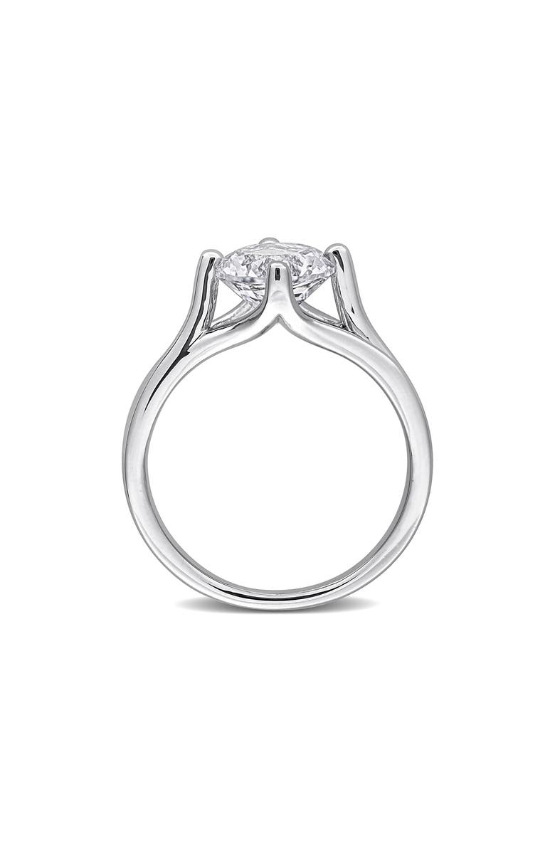 DELMAR Created White Sapphire Solitaire Ring, Alternate, color, Silver