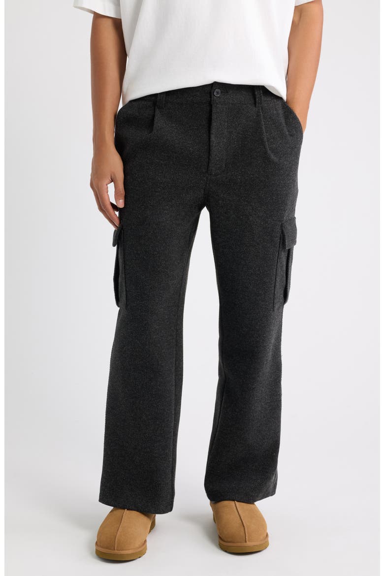 Baylin Wide Leg Cargo Pants, Main, color, BLACK HEATHER