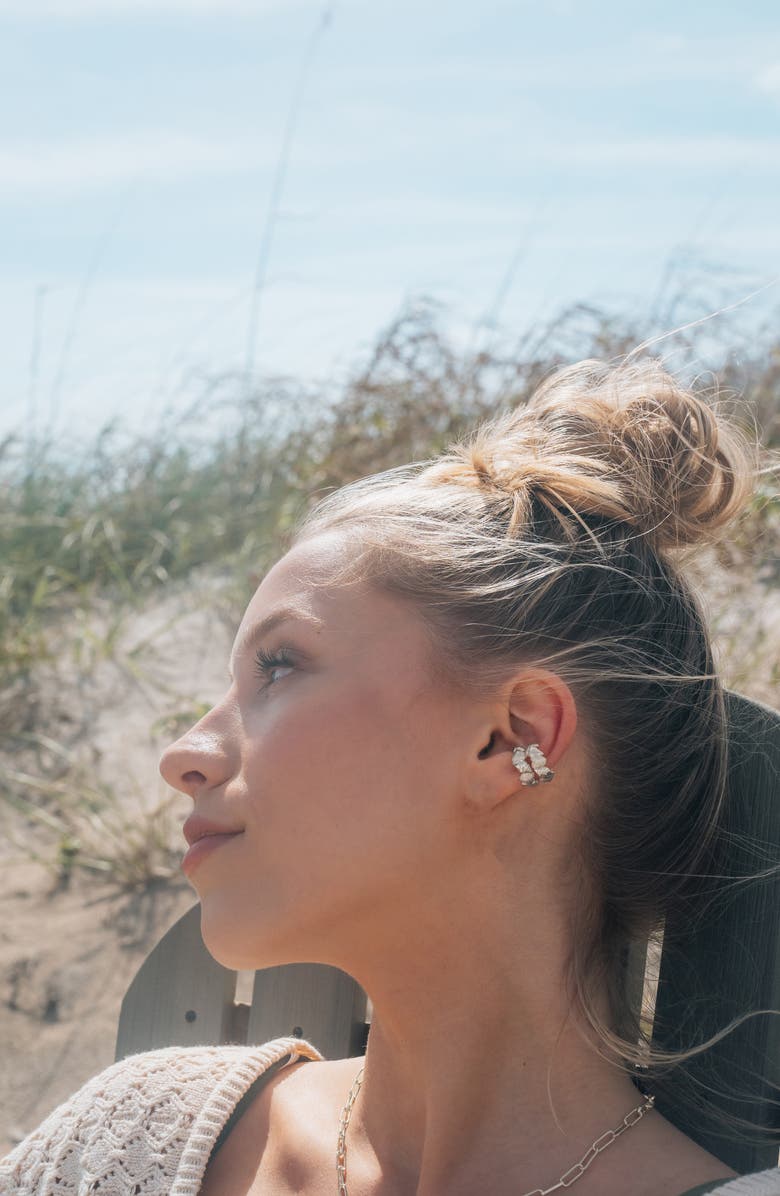 Sterling Forever Cali Ear Cuffs, Alternate, color, Silver