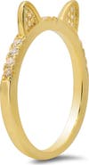 Queen Jewels CZ Pavé Kitty Cat Ring
