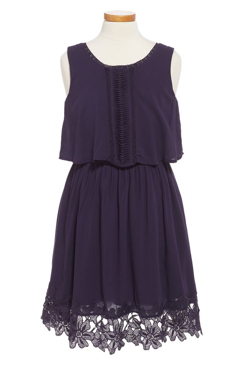 'Kali' Sleeveless Popover Dress, Main, color, NAVY