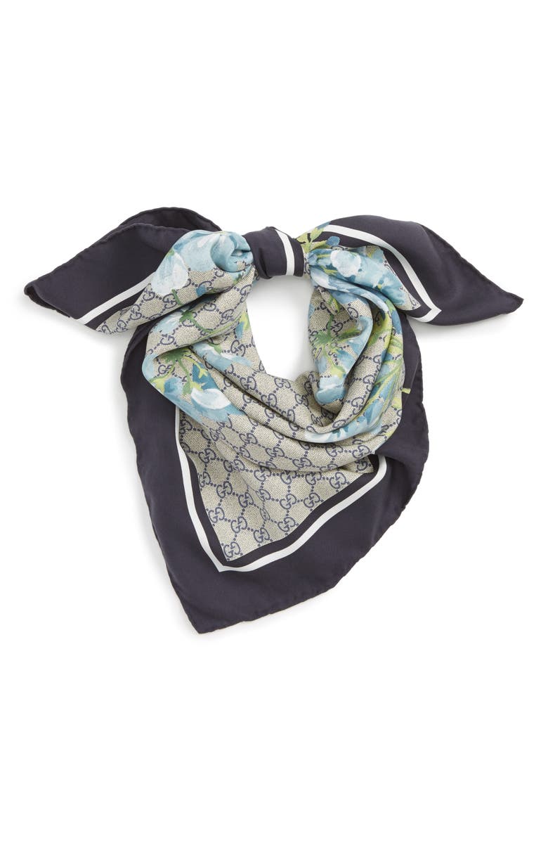 Gucci GG Blooms Foulard Scarf, Main, color, 