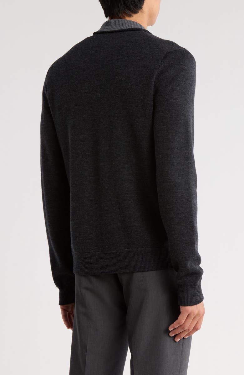 Bruno Magli Merino Wool Button Jacket, Alternate, color, Charcoal