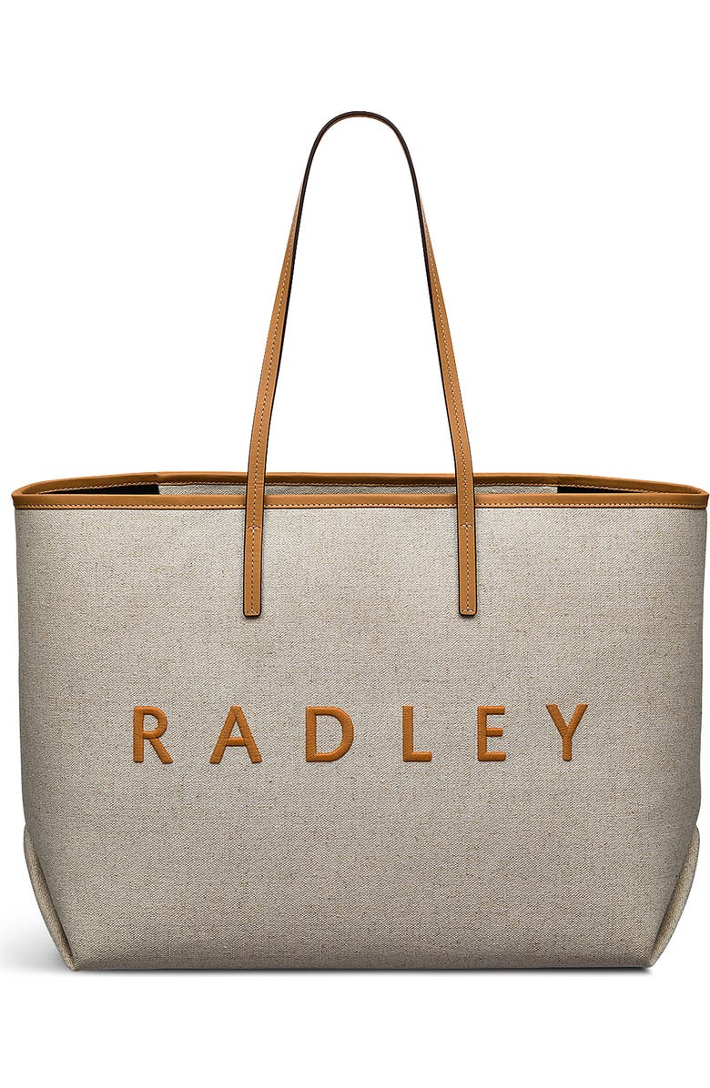 Radley Sutherland Row Large Open Top Tote Bag, Main, color, Saddle