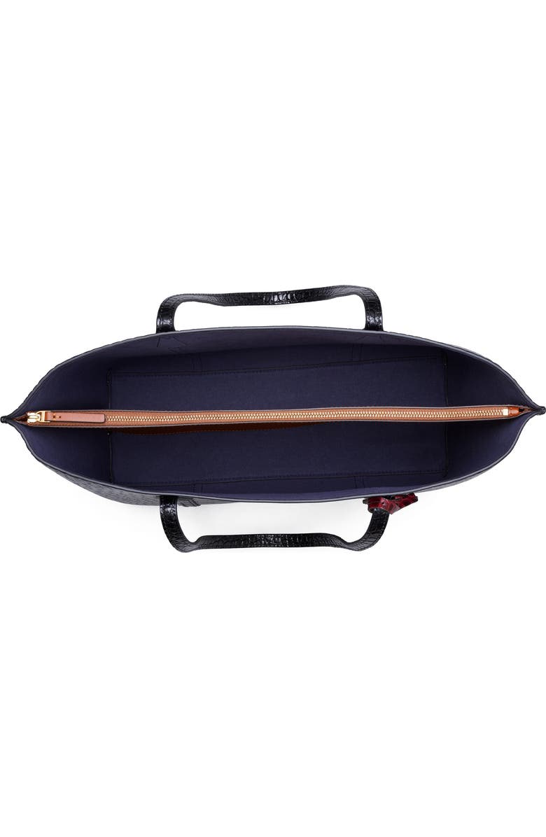 Tory Burch Perry Croc Embossed Leather Tote, Alternate, color,