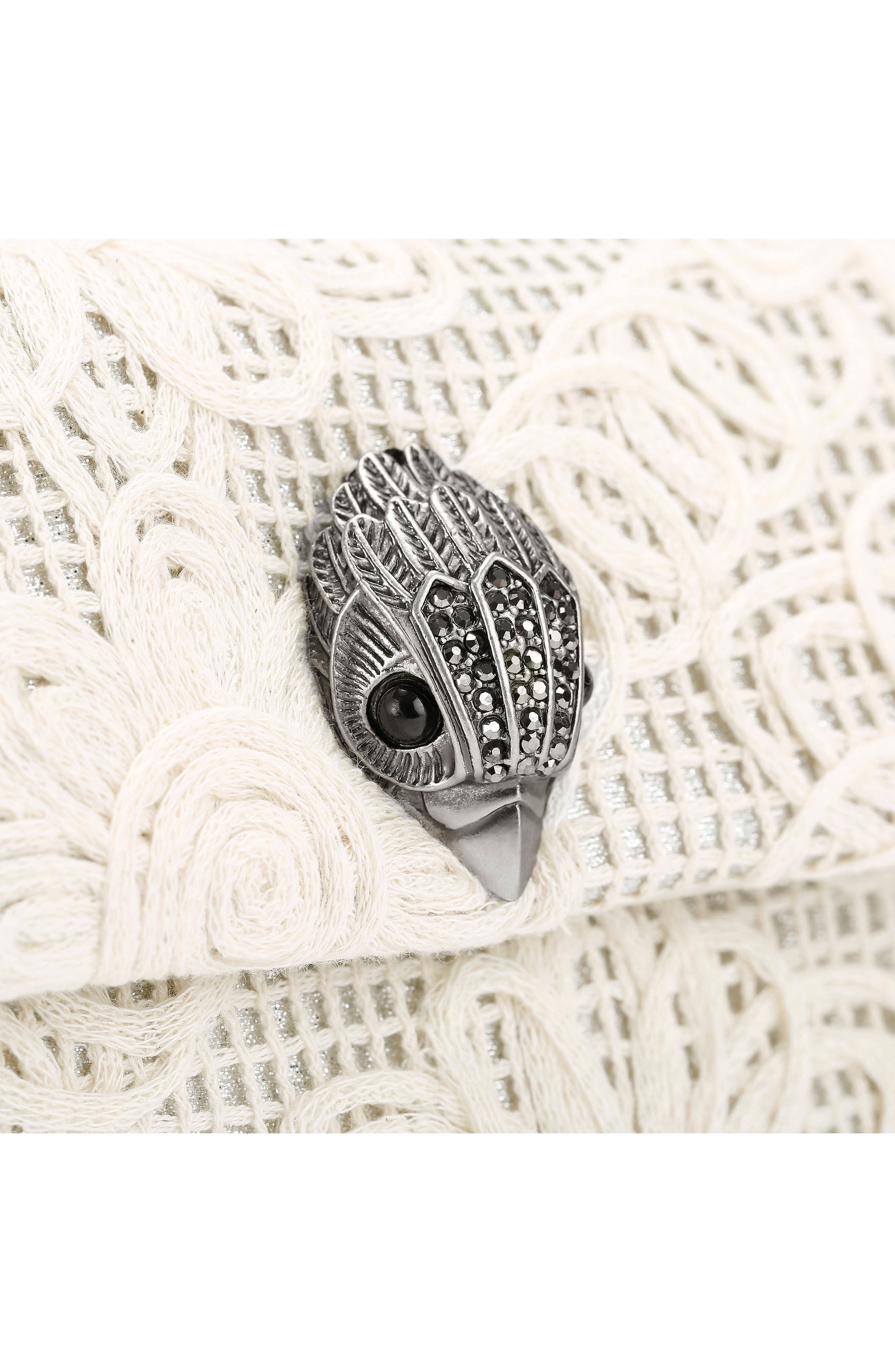 Kurt Geiger London Medium Kensington Flower Lace Convertible Shoulder Bag, Alternate, color, Cream Comb