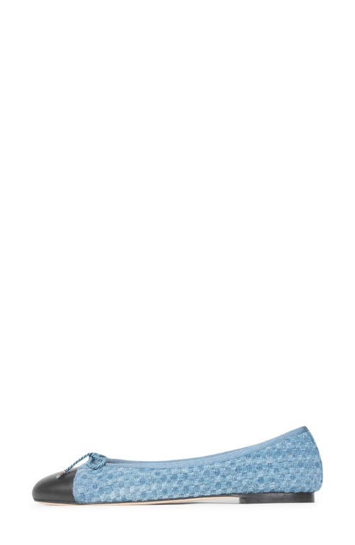 Paul Mayer Best Cap Toe Ballet Flat In Blue